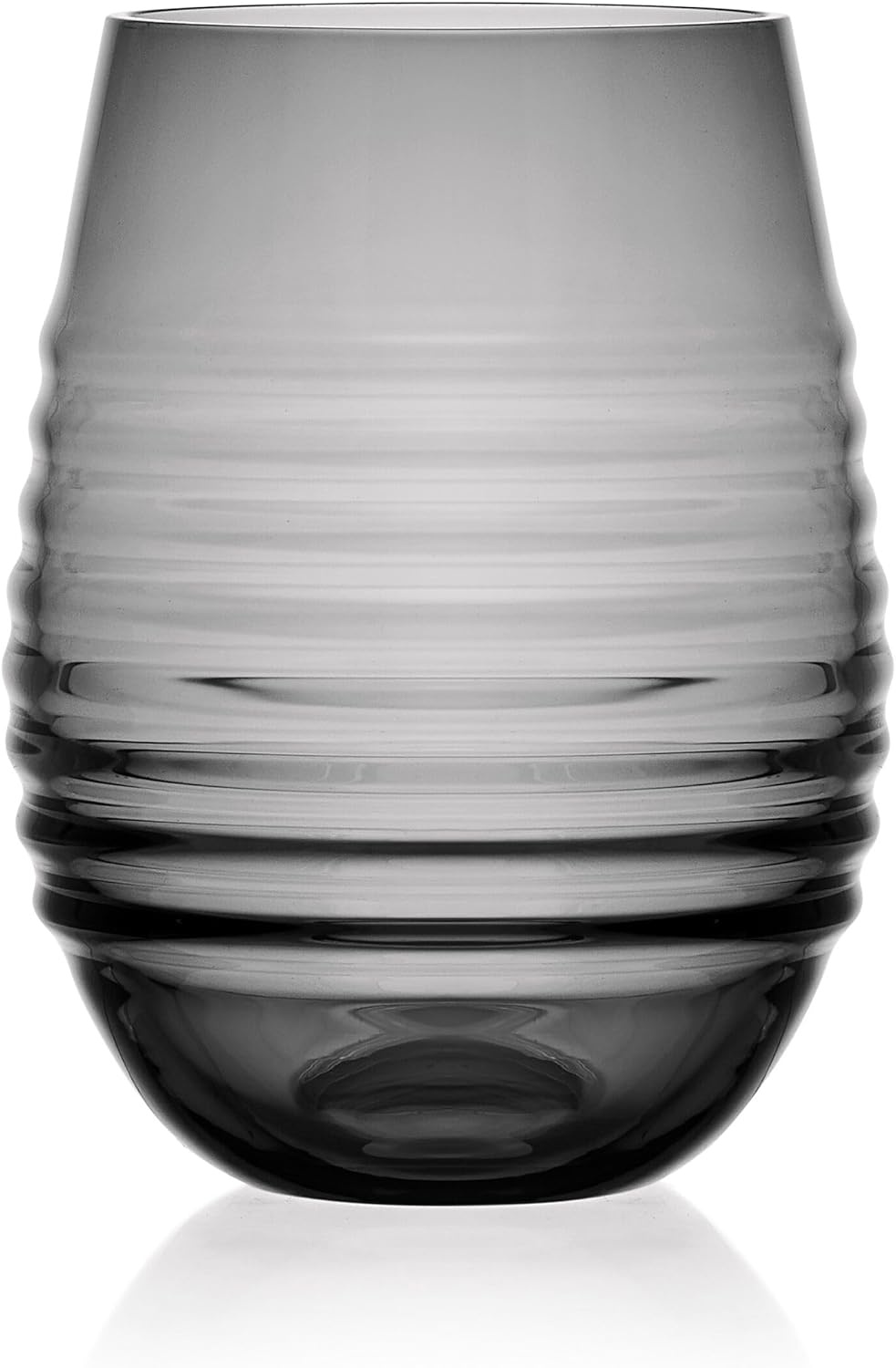 Mikasa Ciara Smoke Set of 4 Stemless Wine Drinking Glasses, 18 Ounce(Smoke)