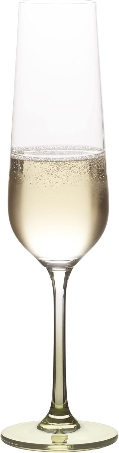 Mikasa Gianna Ombre Set of 4 Champagne Flutes, 6.75-Ounce, Sage