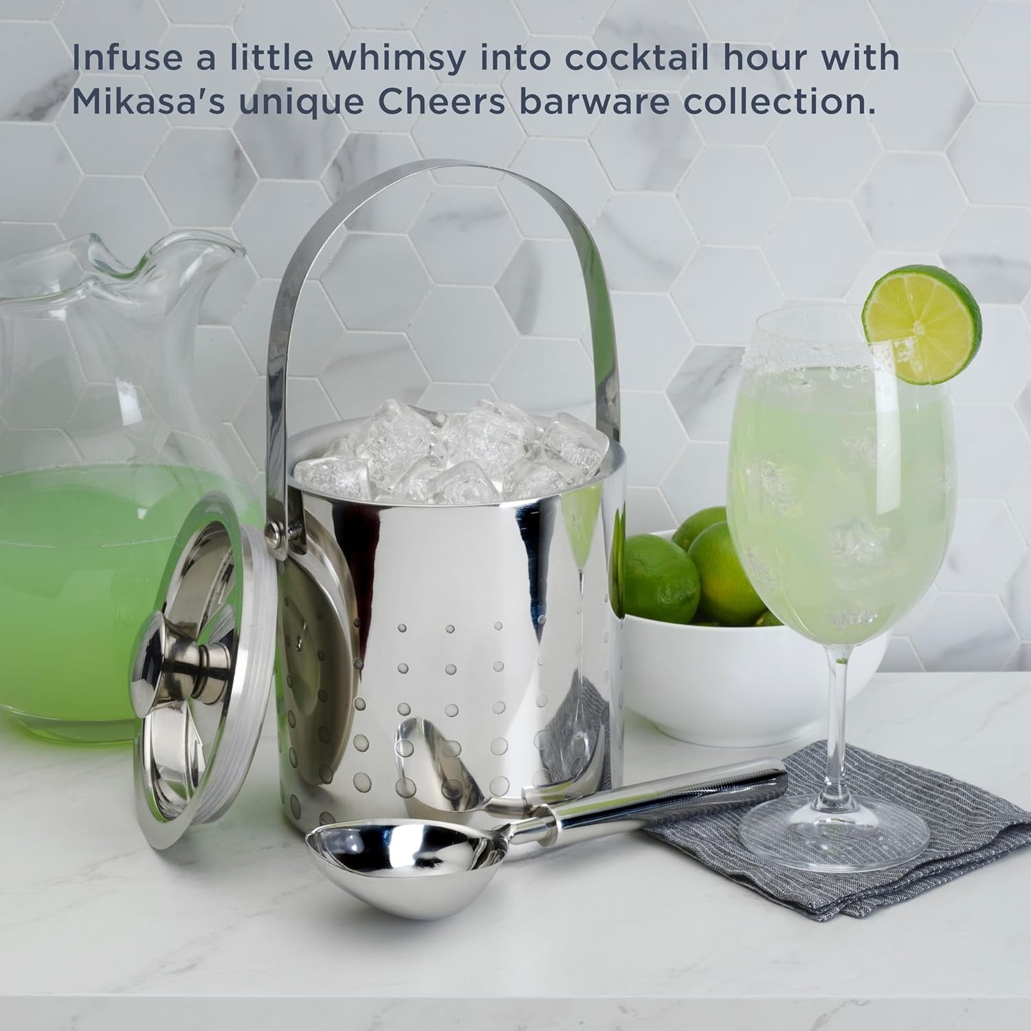 Mikasa Cheers Stainless Steel Ice Bucket and Scoop - view 2