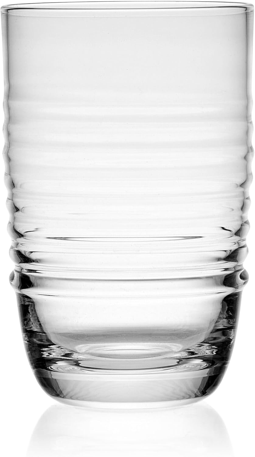 Mikasa Ciara Smoke Set of 4 Stemless Wine Drinking Glasses, 18 Ounce(Clear)