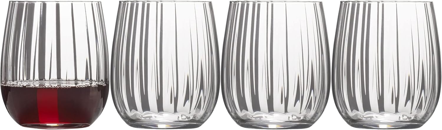 Mikasa Gail Optic Set of 4 Highball Tumbler Cups, 18-Ounce(16-Ounce) - view 5