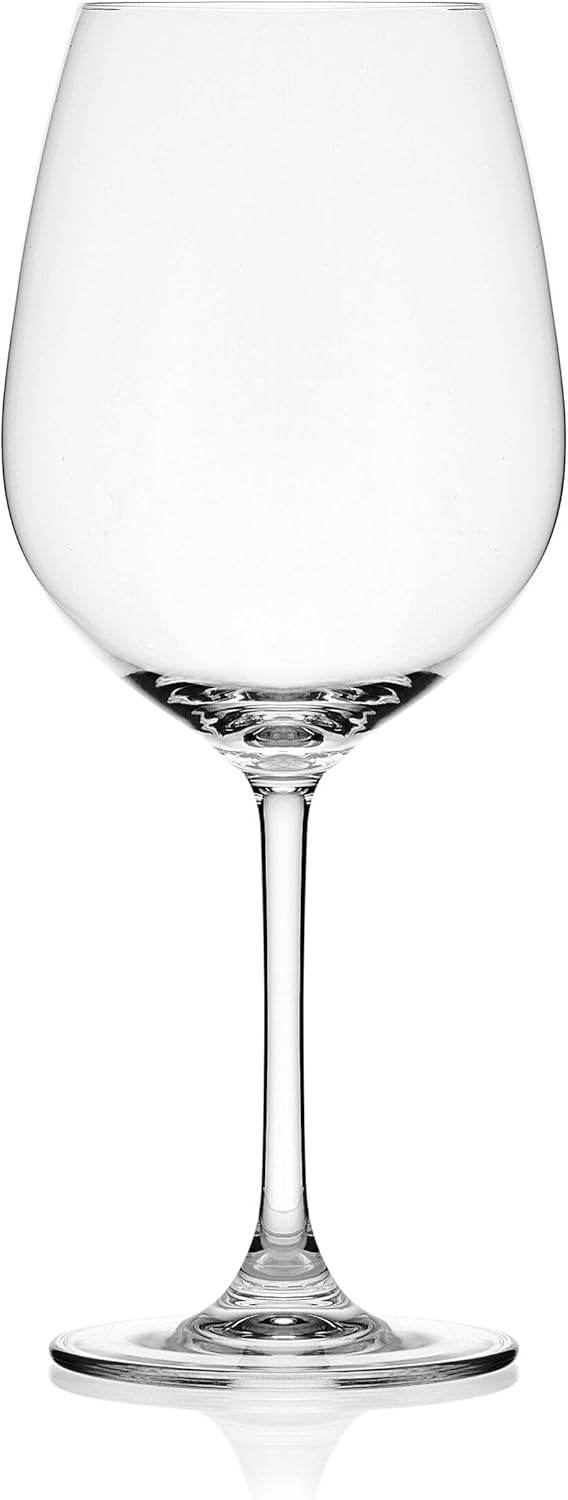 Mikasa Lana Champagne Flutes Glasses, Set of 4, 8.25 Ounce, Clear(Glass Red Wine Bordeaux)
