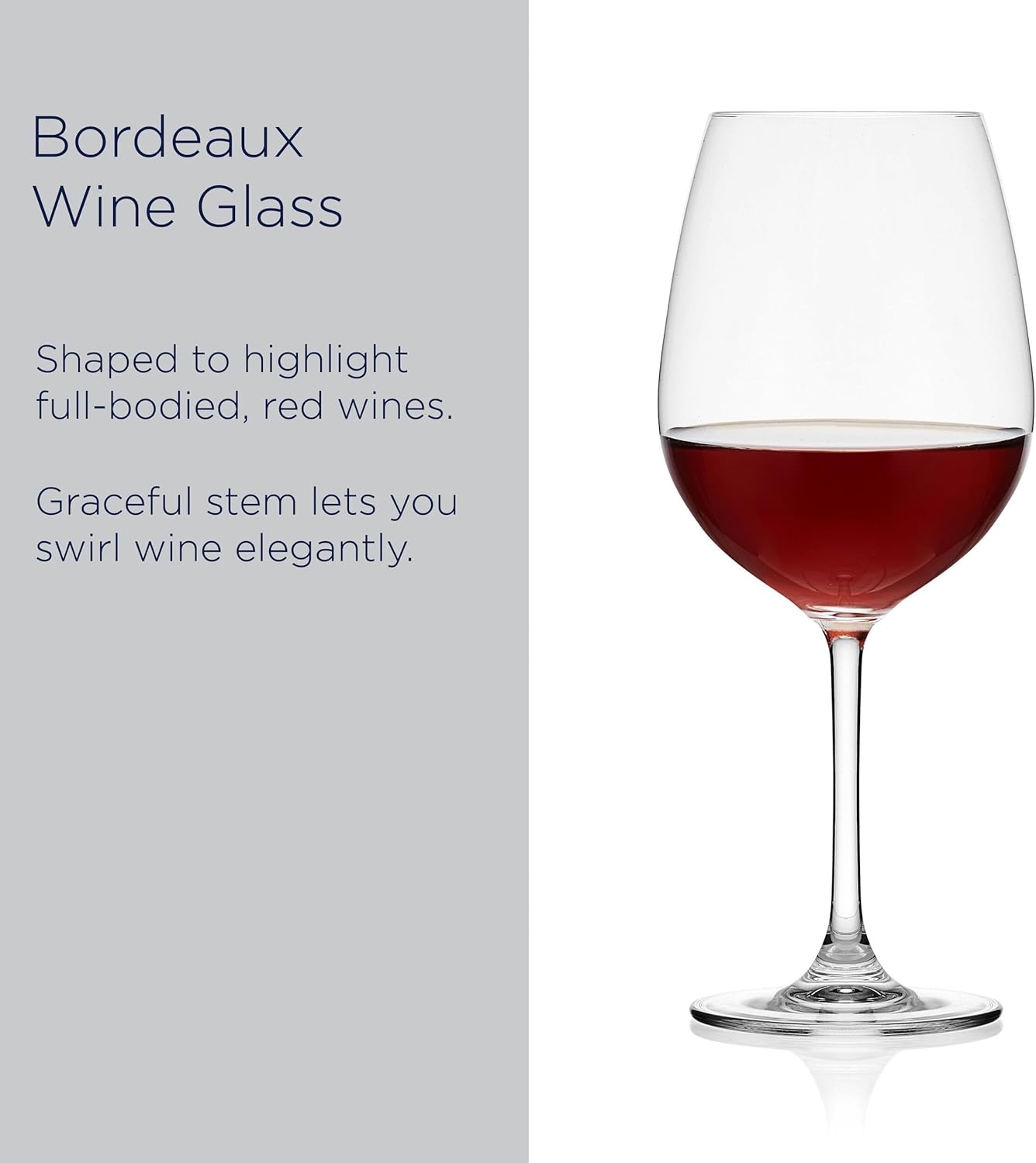 Mikasa Lana Champagne Flutes Glasses, Set of 4, 8.25 Ounce, Clear(Glass Red Wine Bordeaux) - view 3