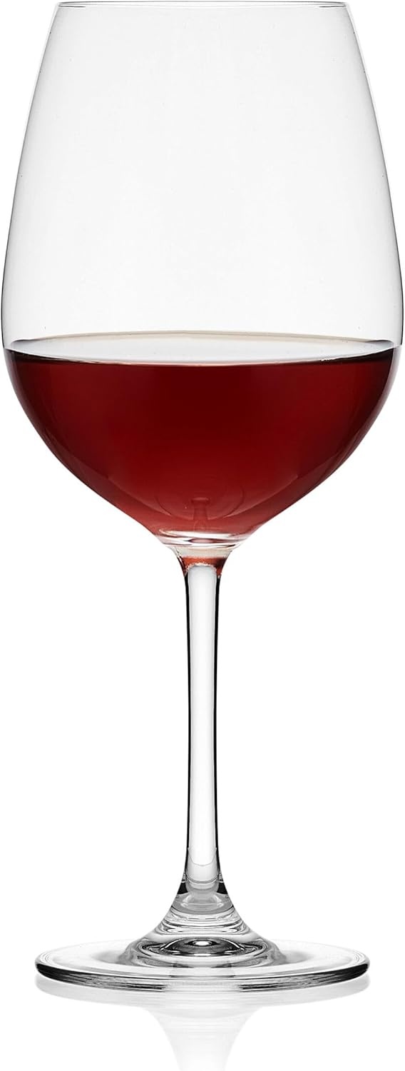 Mikasa Lana Champagne Flutes Glasses, Set of 4, 8.25 Ounce, Clear(Glass Red Wine Bordeaux) - view 5