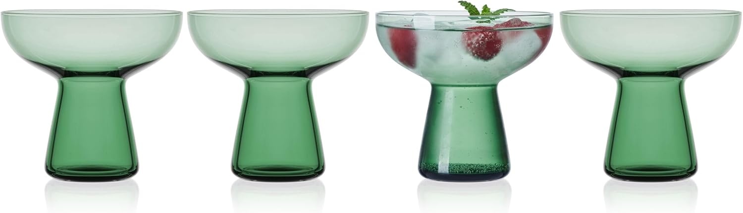 Mikasa Phoebe Margarita Cocktail Glass, Set of 4, Smoke(Sage) - view 5