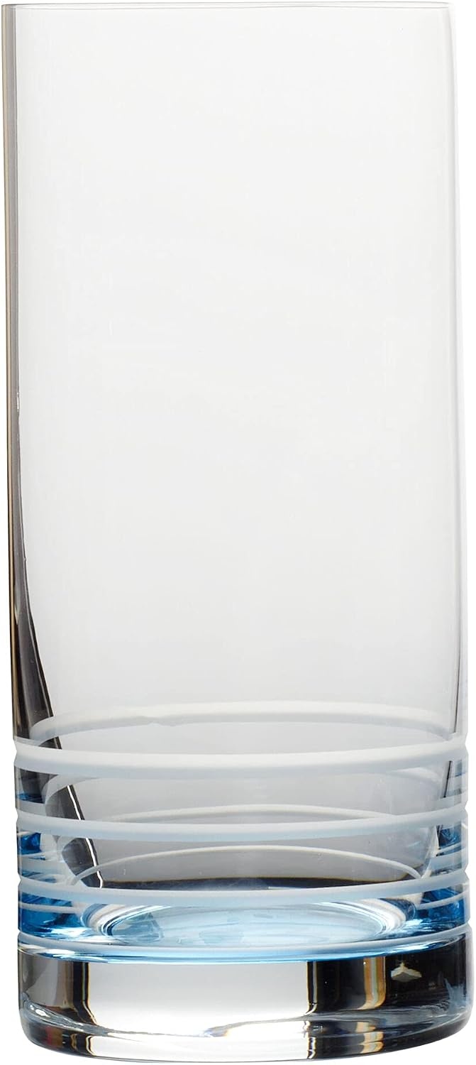 Mikasa Cal Ombre Highball Tumbler Cups, Set of 4, 17-Ounce, Blue(17 Ounces)