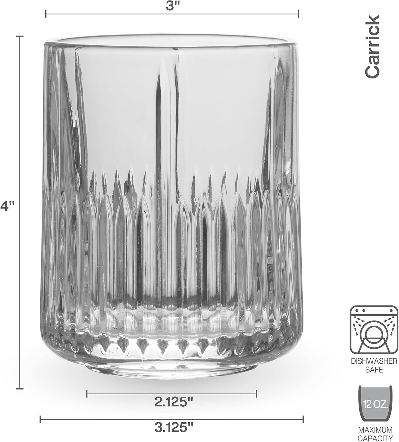 Mikasa Carrick Double Old Fashioned Rocks Whiskey, Set of 4