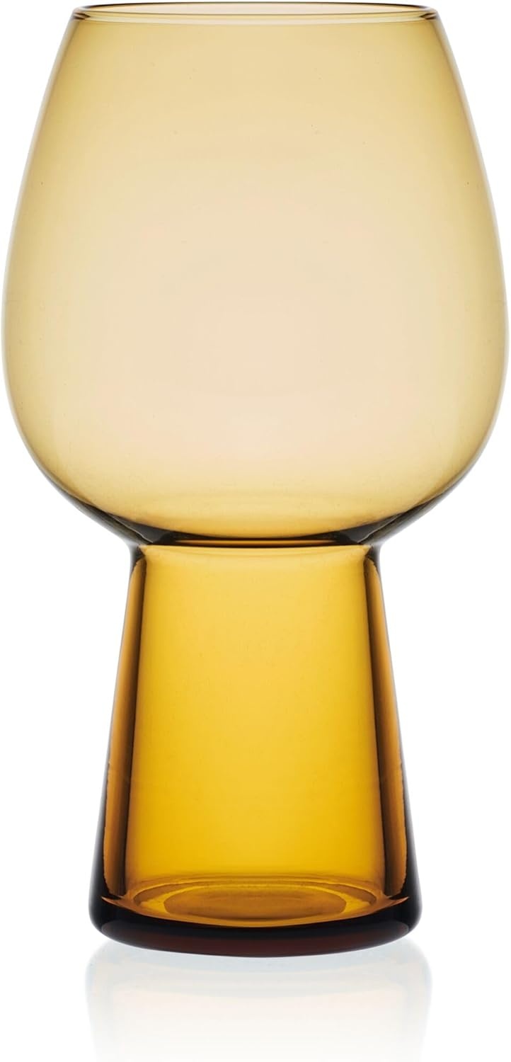 Mikasa Phoebe Goblet Beer Beverage Glass, Set of 4, Amber(Amber)