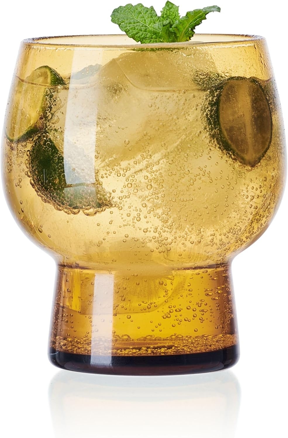 Mikasa Phoebe Double Old Fashioned Beverage, Set of 4, Blue(Amber) - view 6