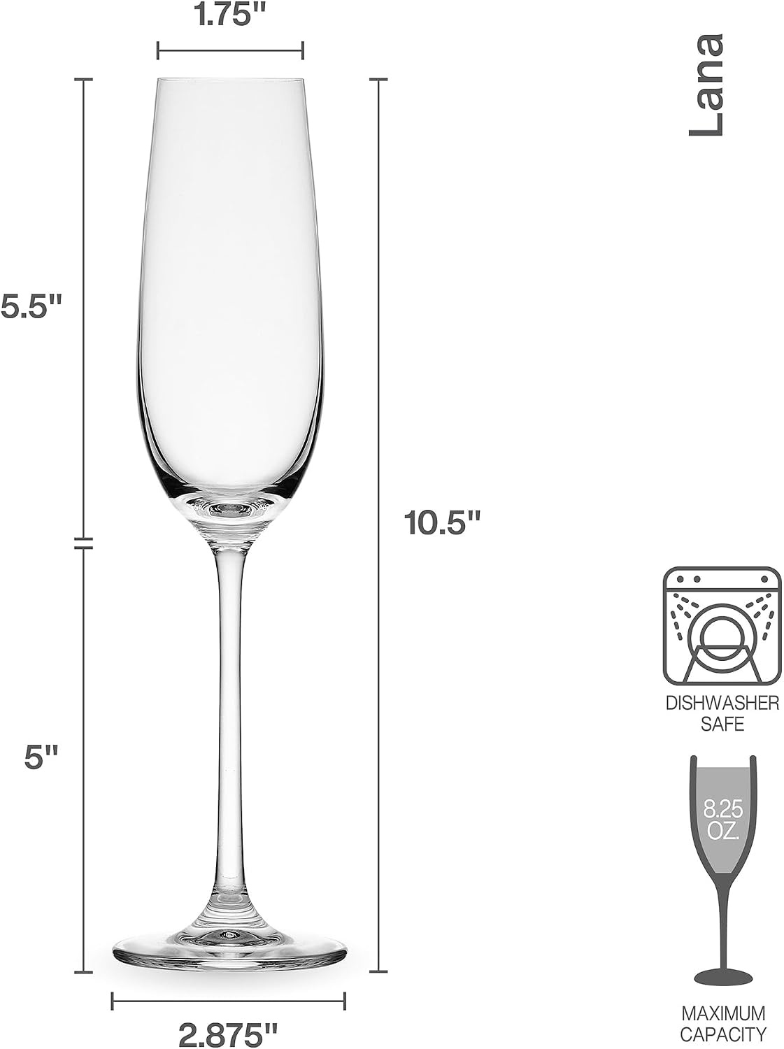 Mikasa Lana Red Wine Balloon Glasses, Set of 4, 23 Ounce, Clear(Glass Flute Champagne) - view 2