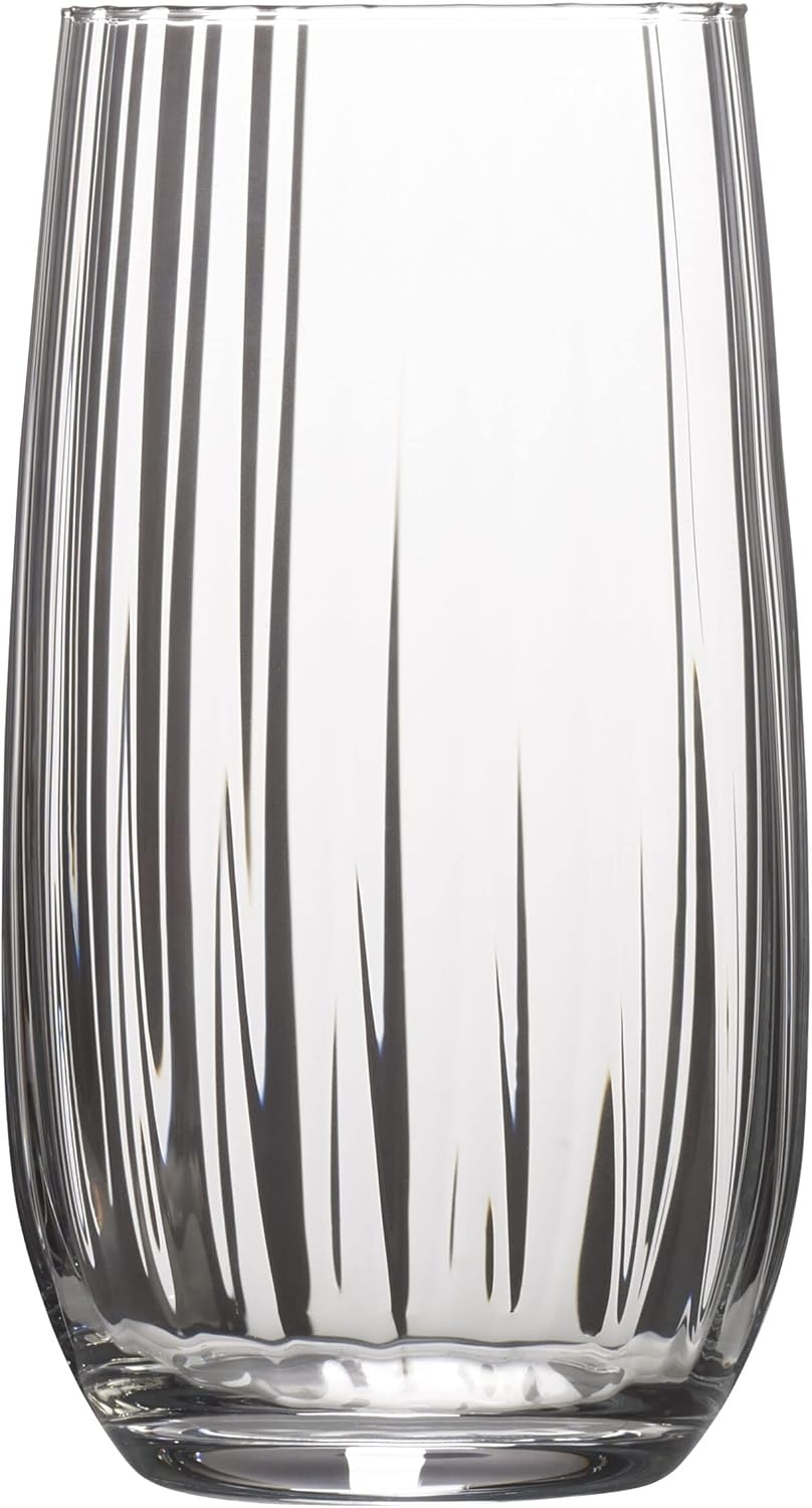 Mikasa Gail Optic Set of 4 Highball Tumbler Cups, 18-Ounce(18 Ounces)