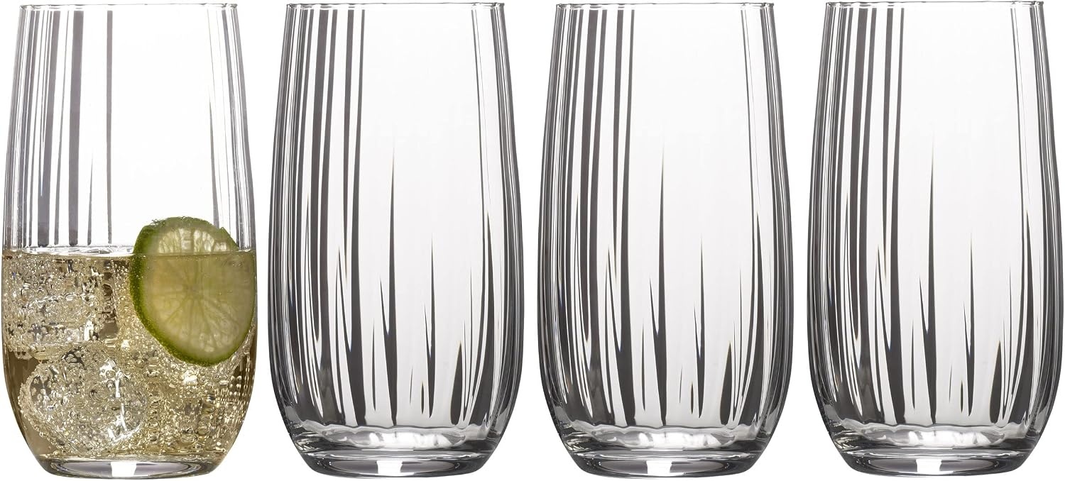 Mikasa Gail Optic Set of 4 Highball Tumbler Cups, 18-Ounce(18 Ounces) - view 4