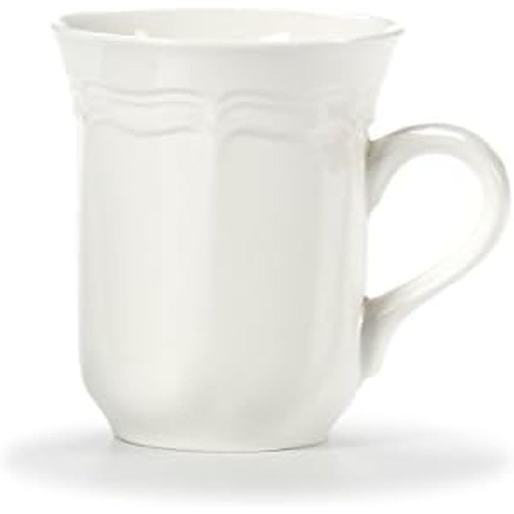 Mikasa French Countryside Mug,s, White, Set of 4 – F9000-415(13.5 Ounces)