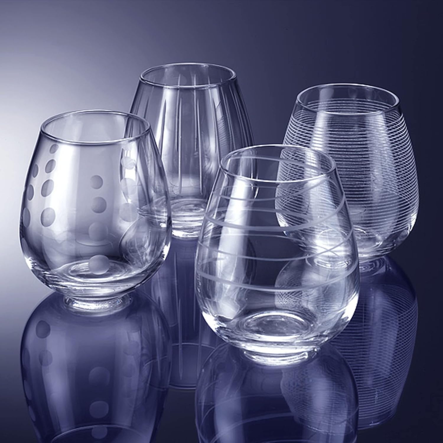 Mikasa Cheers Stemless Wine Glass, 14-Ounce, Set of 4(15 Ounces)