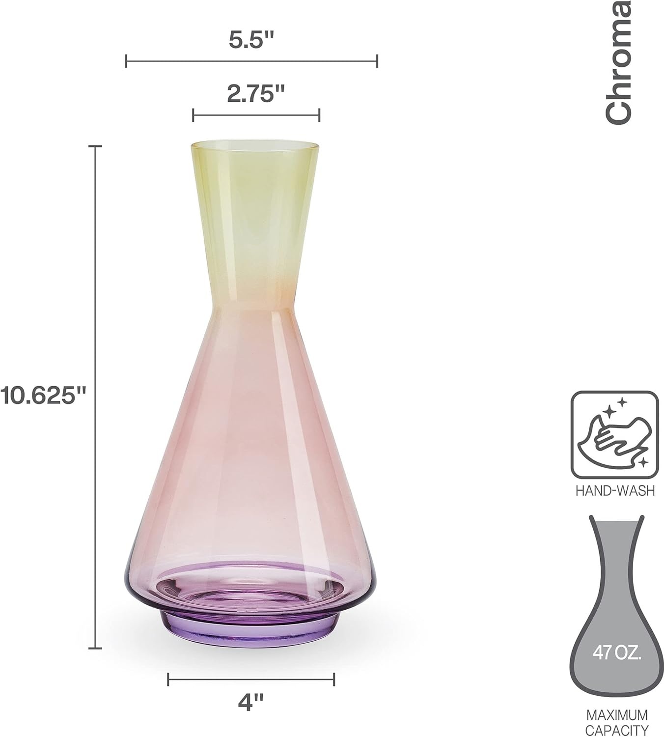 Mikasa Chroma Set of 4 Stemless Wine Glasses, 13 Ounce(Carafe Decanter)