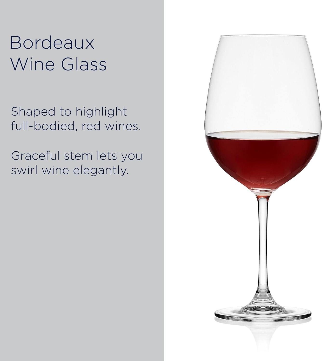 Mikasa Lana Red Wine Balloon Glasses, Set of 4, 23 Ounce, Clear(Glass Red Wine Bordeaux) - view 3