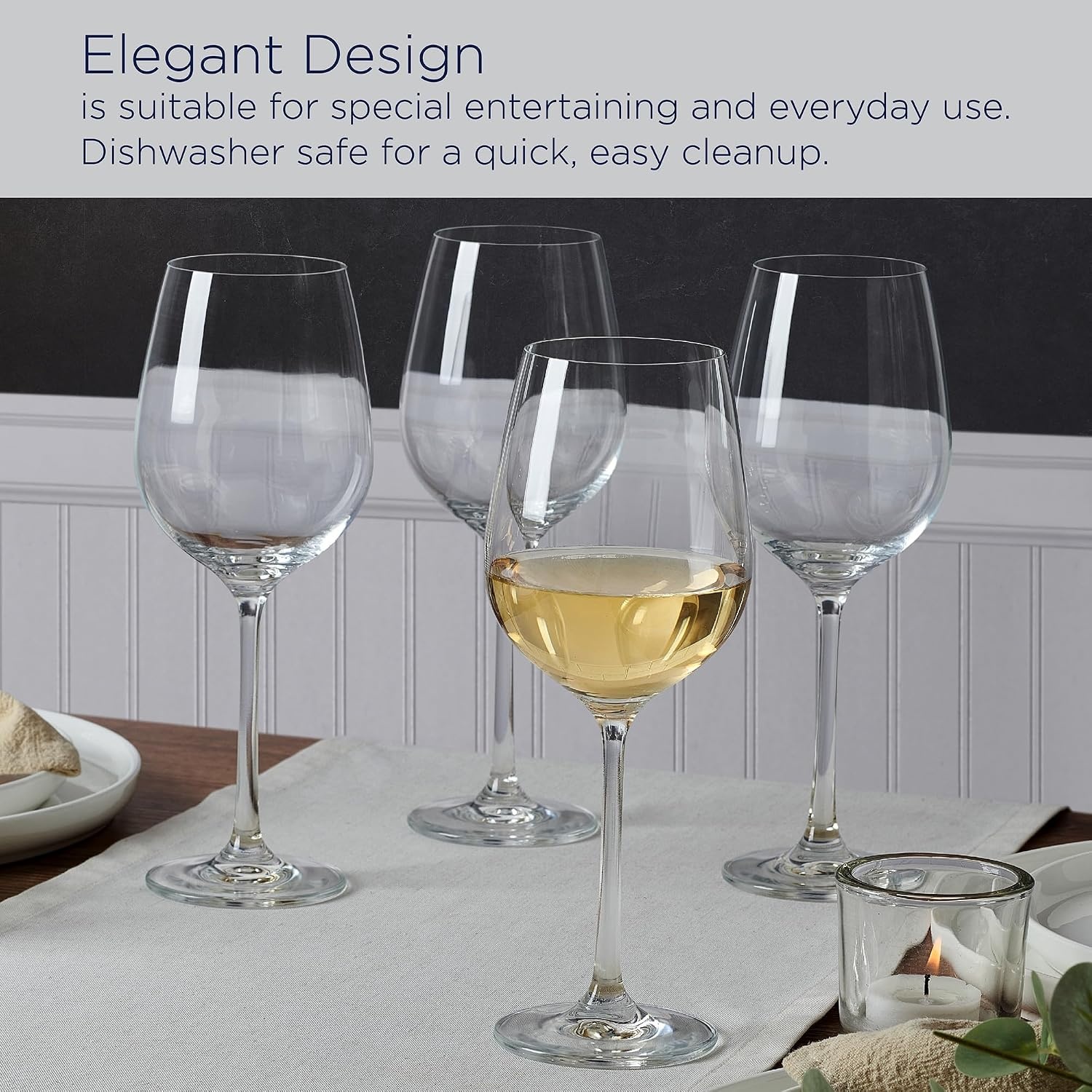 Mikasa Lana Red Wine Balloon Glasses, Set of 4, 23 Ounce, Clear(Glass White Wine) - view 4