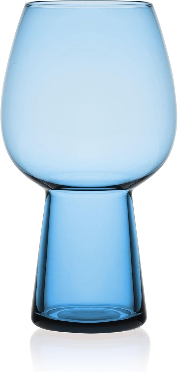 Mikasa Phoebe Goblet Beer Beverage Glass, Set of 4, Blue(Blue)