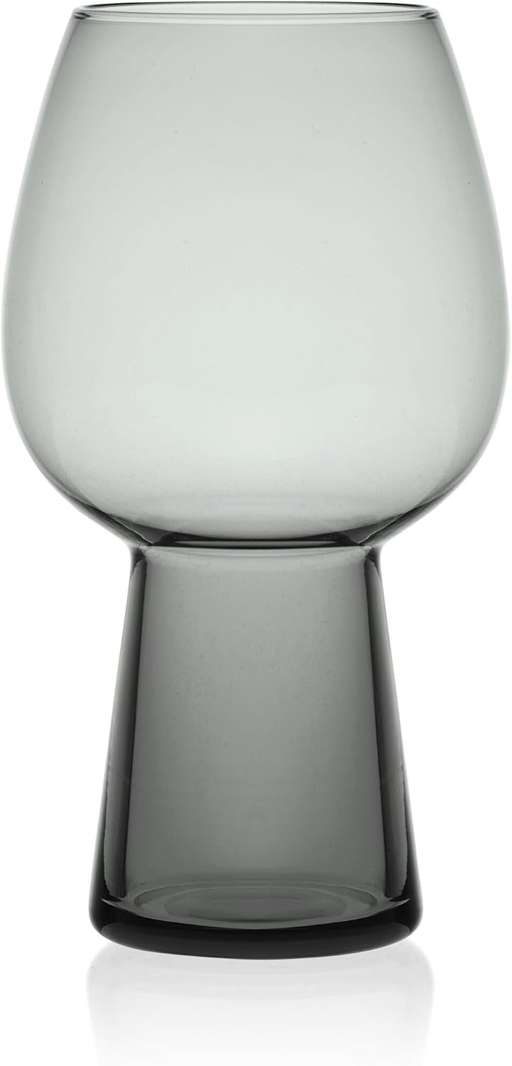 Mikasa Phoebe Goblet Beer Beverage Glass, Set of 4, Smoke(Smoke)