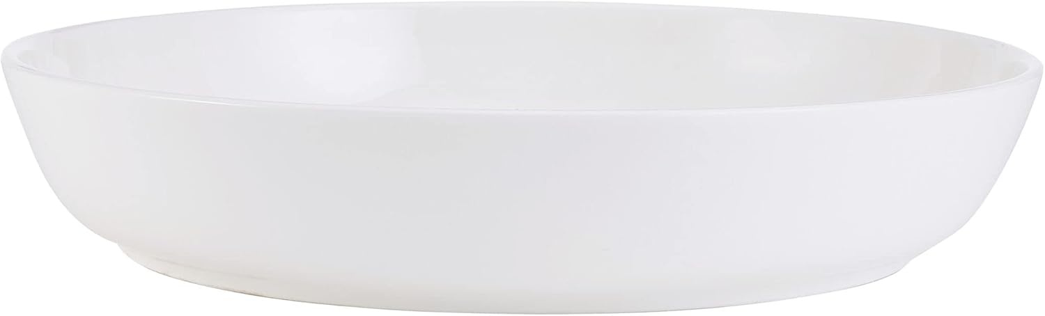 Mikasa Samantha Oval Bone China Lightweight Chip Resisant Serving Tray, 14 Inch, White(Pasta Bowls)