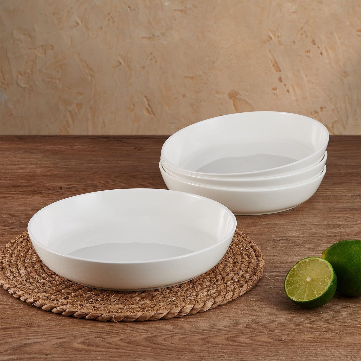 Mikasa Samantha Oval Bone China Lightweight Chip Resisant Serving Tray, 14 Inch, White(Pasta Bowls) - view 4