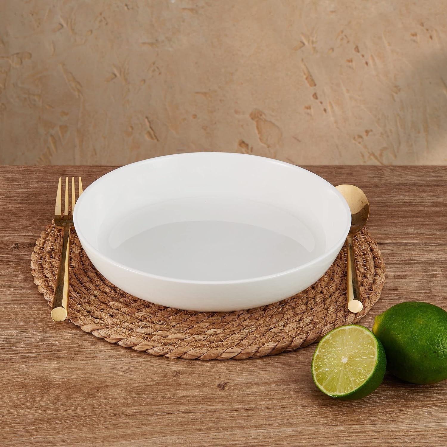 Mikasa Samantha Oval Bone China Lightweight Chip Resisant Serving Tray, 14 Inch, White(Pasta Bowls) - view 5