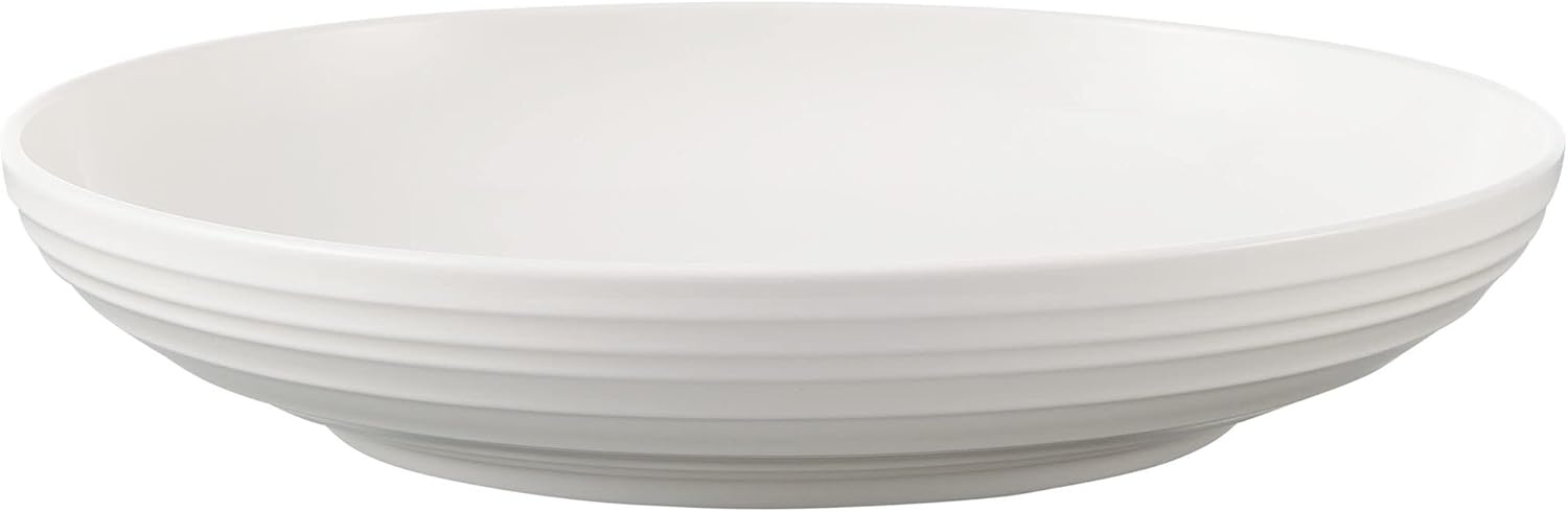 Mikasa Trellis Bone China 9-Inch Pasta Bowls Set of 4, Lightweight, Chip-Resistant White Porcelain, Dishwasher and Microwave Safe(8-inch (Pack of 4))