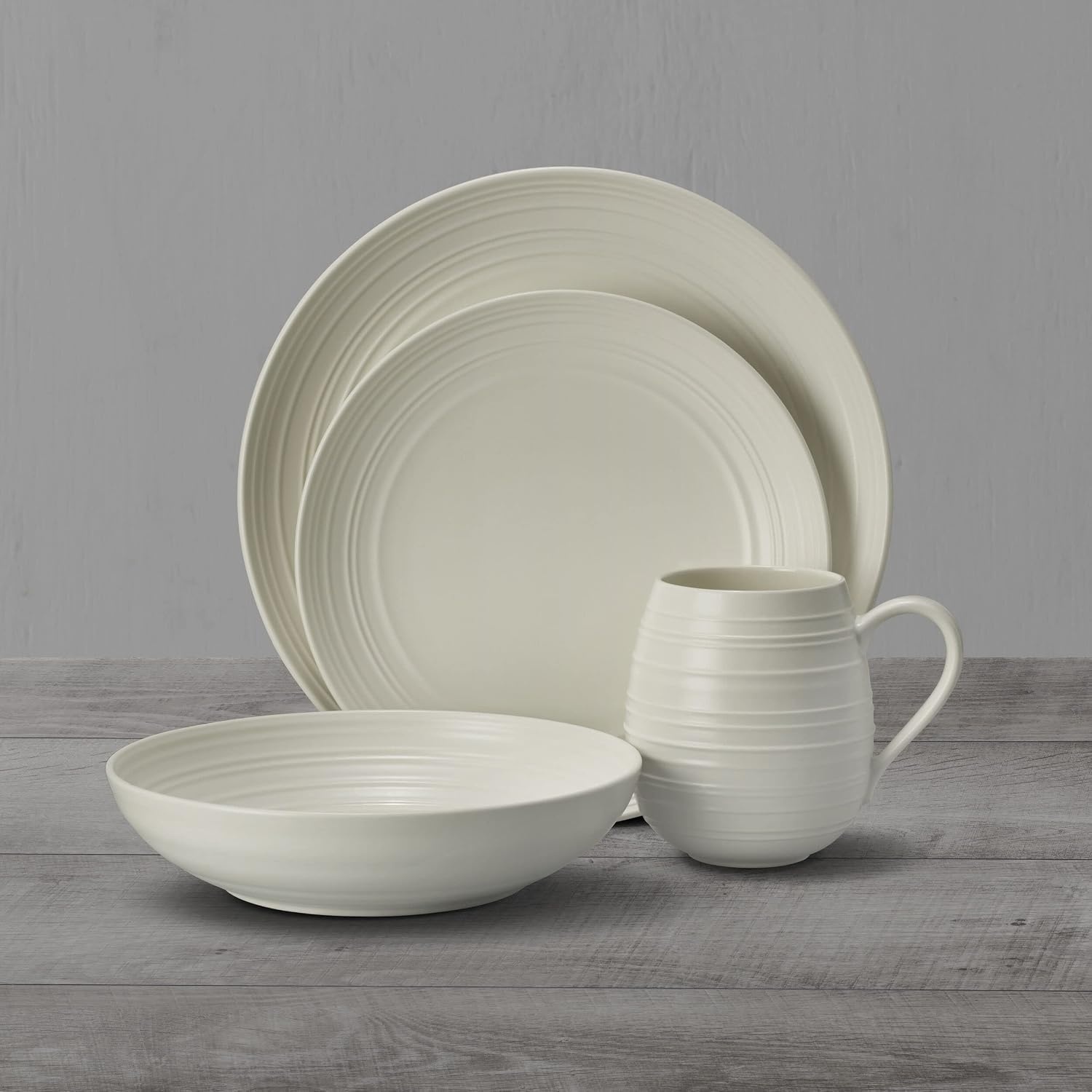 Mikasa Swirl Coupe 4 Piece Place Setting, Service For 1, White(4 Piece) - view 6