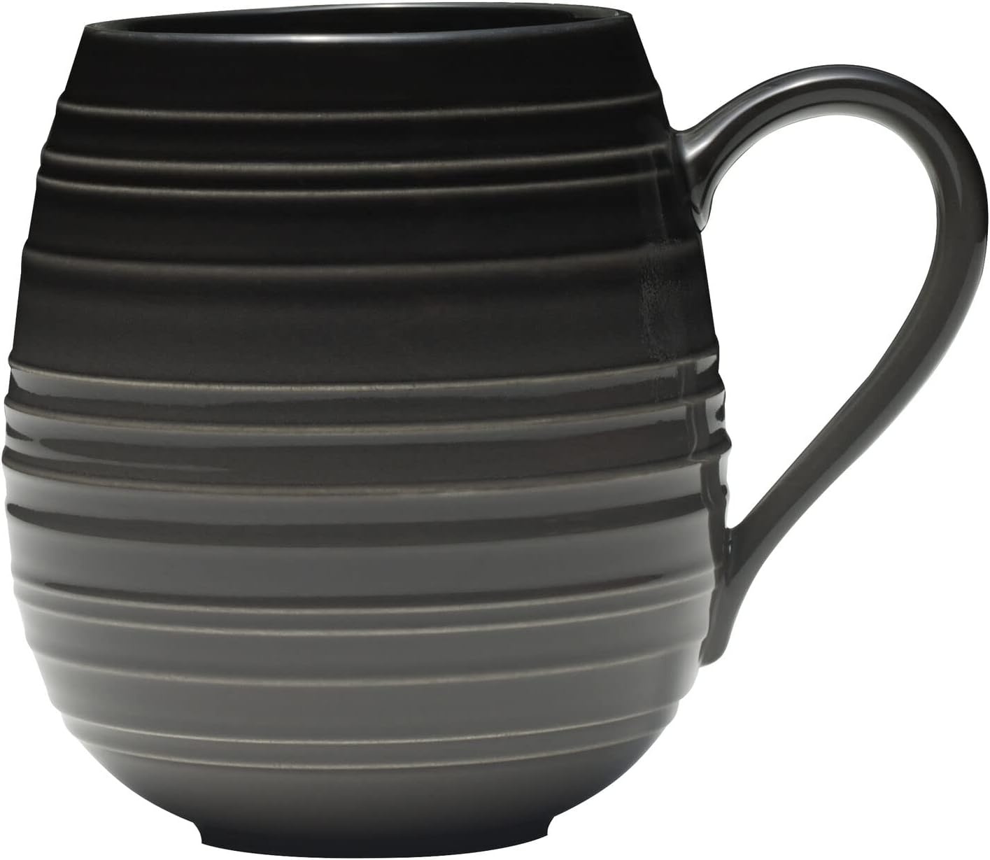 Mikasa Swirl Coupe Black 4 Piece Place Setting, Service For 1, Graphite Ombre - view 6