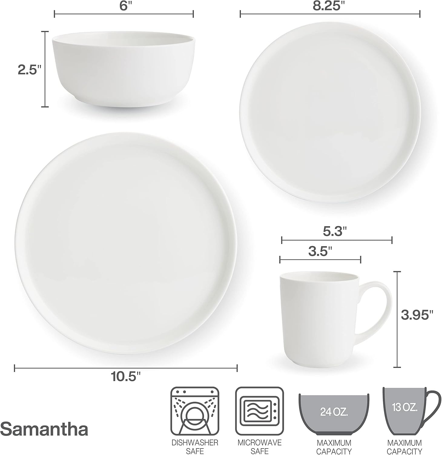 Mikasa Samantha Oval Bone China Lightweight Chip Resisant Serving Tray, 14 Inch, White(Chip-Resistant) - view 2