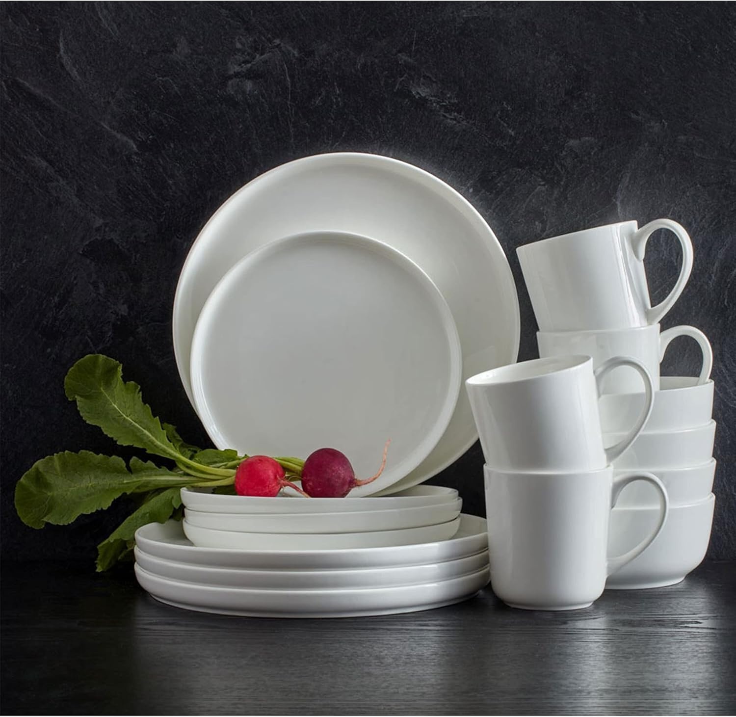 Mikasa Samantha Oval Bone China Lightweight Chip Resisant Serving Tray, 14 Inch, White(Chip-Resistant) - view 3