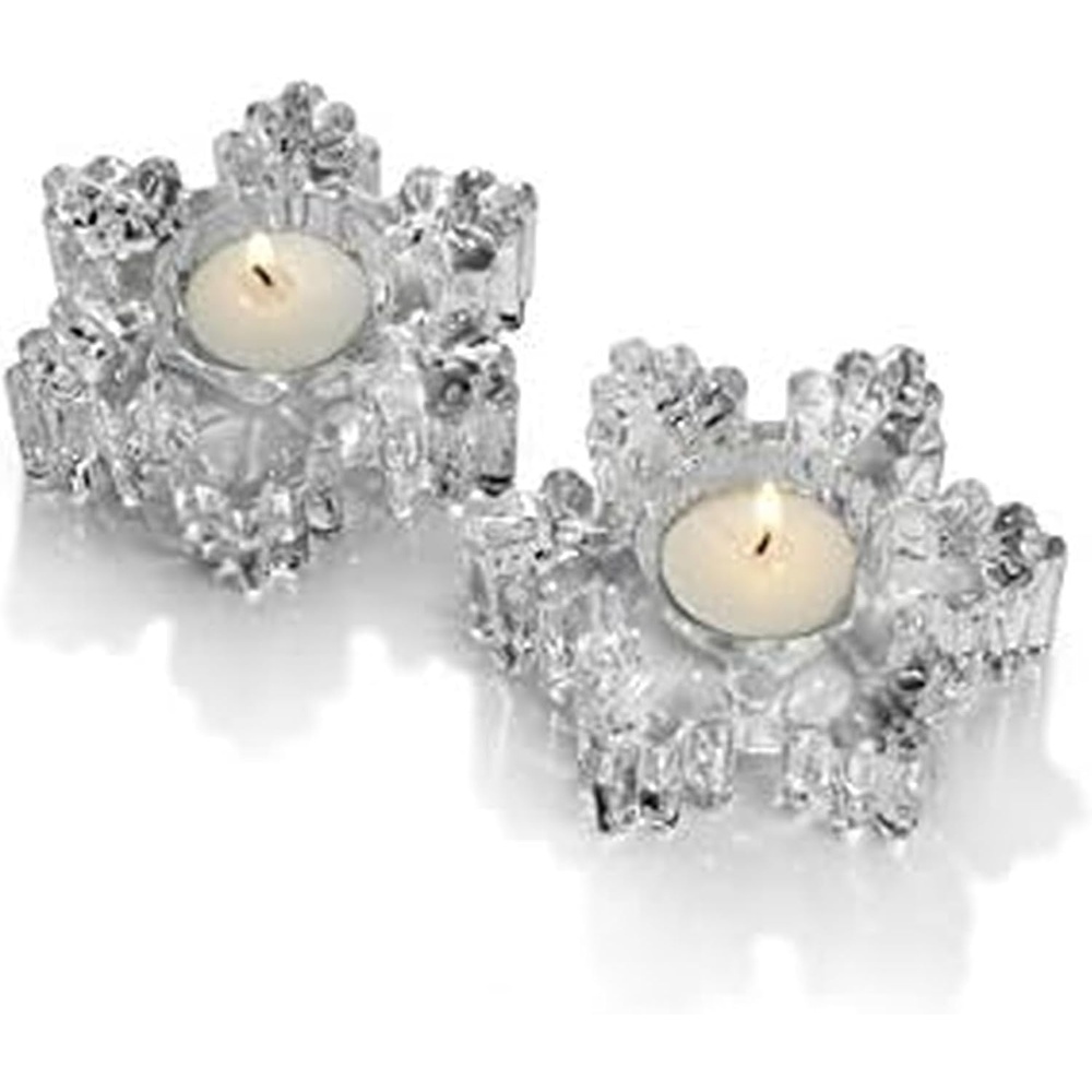 Mikasa Celebrations by Rejoice 4.25-Inch Snowflake Votive, Set of 2(4.25″) - view 2
