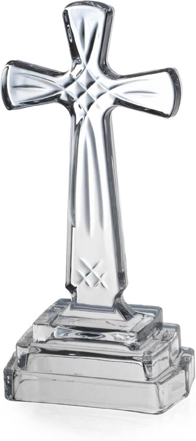 Mikasa Celebrations Rejoice Glass Crystal Cross, 9-Inch, 2.56″ x 4.13″, Clear(9 Inch (Pack of 4))