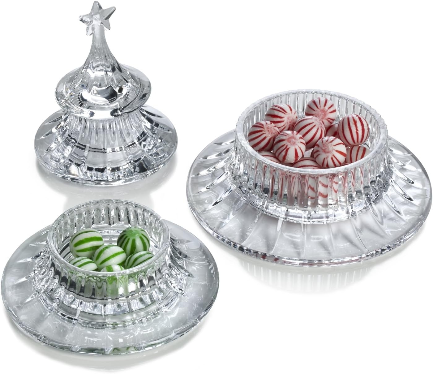 Mikasa Holiday Treats Stacking Tree Candy Dish Boxed, 9.45″, Clear - view 2