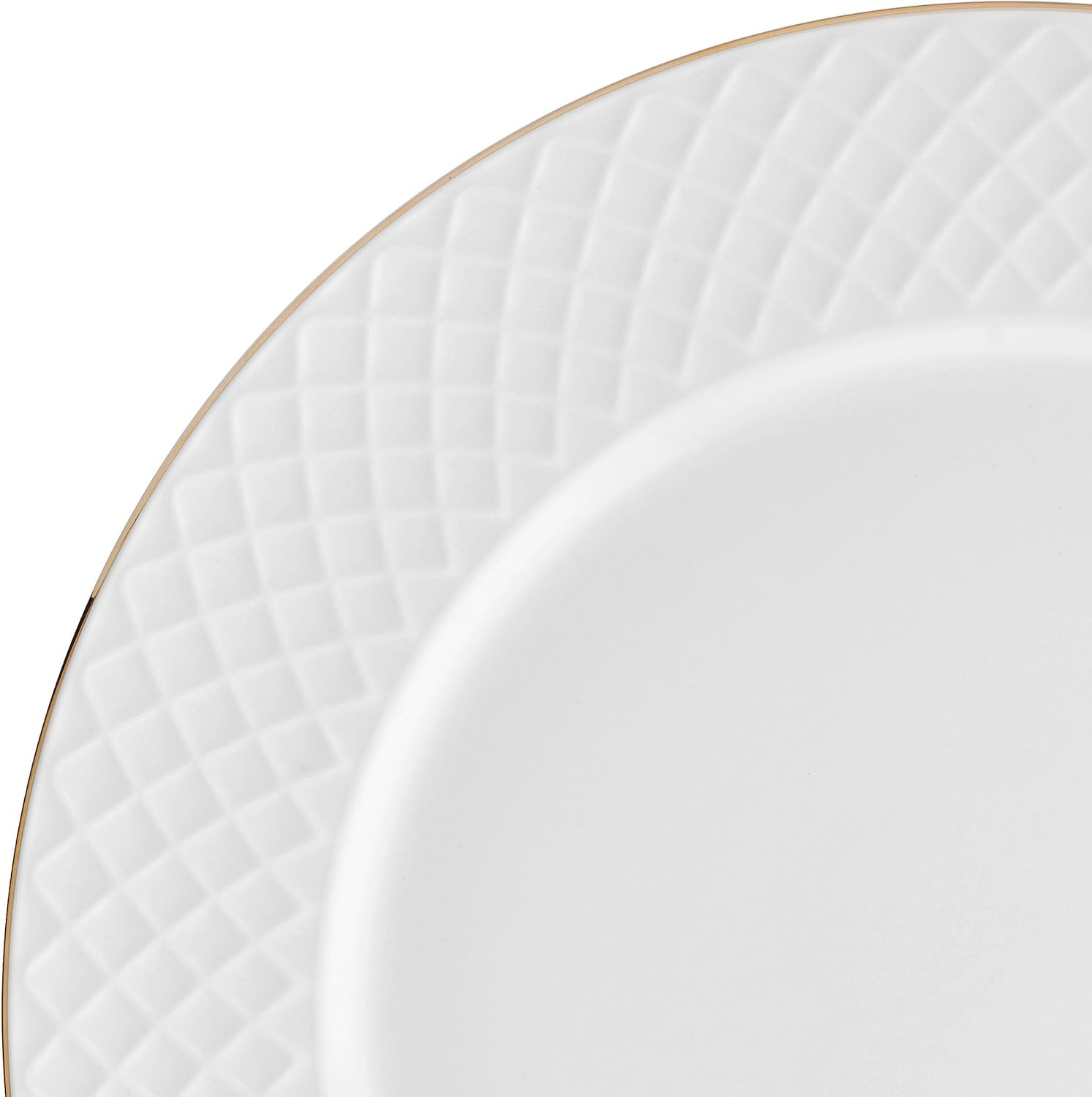 Mikasa Trellis Gold Rim Bone China Lightweight Chip Resistant 12 Piece Dinnerware Set, Service for 4 - view 2