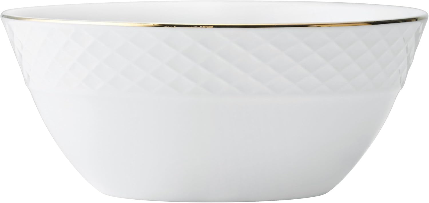 Mikasa Trellis Gold Rim Bone China Lightweight Chip Resistant 12 Piece Dinnerware Set, Service for 4 - view 8