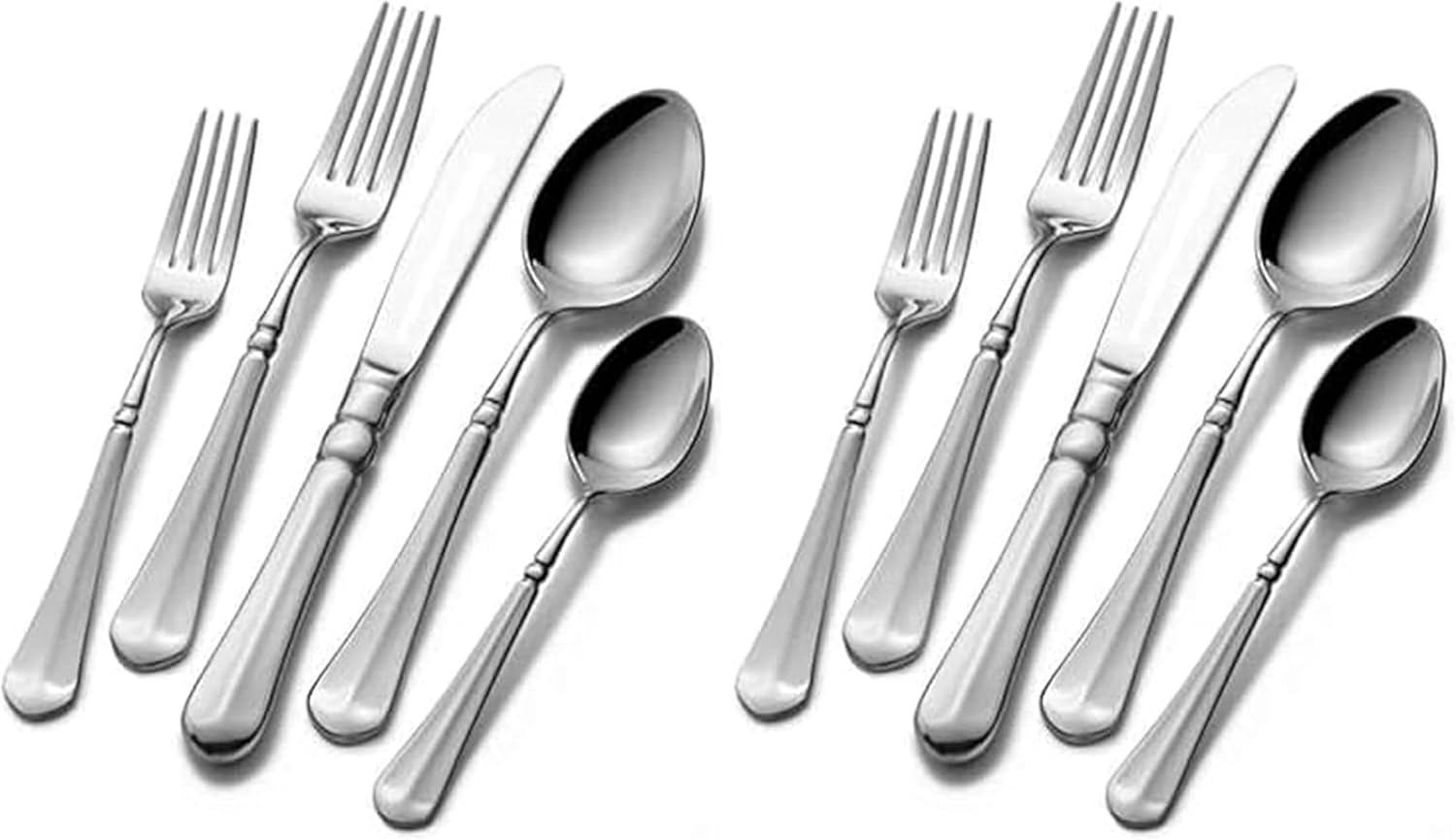Mikasa French Countryside 65-Piece Flatware Set, Service for 12, 18/10 Stainless Steel Silverware Set with Hostess Serving Pieces, Dishwasher Safe(65 Piece Set (Pack of 2))
