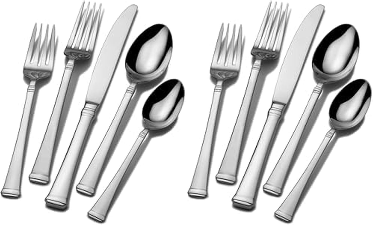 Mikasa Bravo 18/10 Stainless Steel 6-Piece Serving Set – Serving Spoons, Fork, Pie Server, Gravy Ladle – Polished Silverware Flatware Serveware(65 Piece Set (Pack of 2))